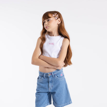 Musculosa Sunset Racer Girls White