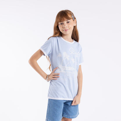 Remera Sunset Wishes Ringer Girls Kentucky Blue