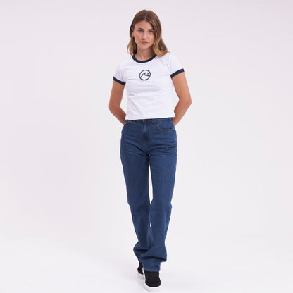 Jean Suzy Straight Mid Rise Deep Sea Blue