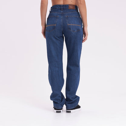 Jean Suzy Straight Mid Rise Deep Sea Blue
