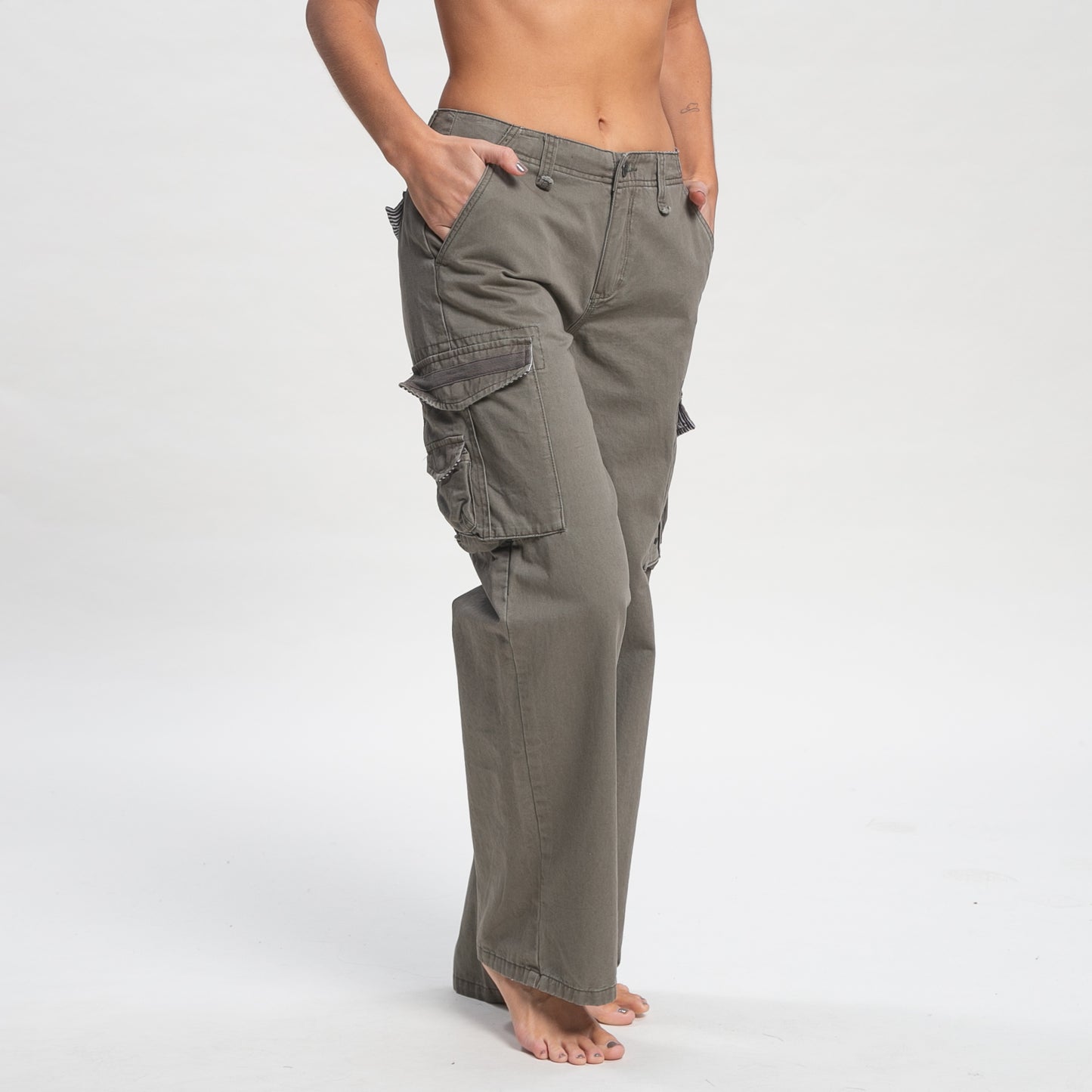 Pantalon Rusty Tank Girl Low Rise Wide Fit Cargo Pant Army