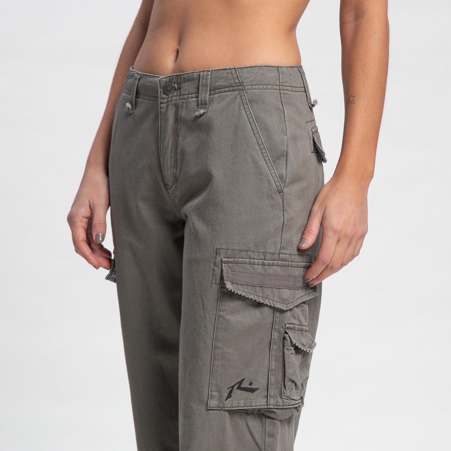 Pantalon Rusty Tank Girl Low Rise Wide Fit Cargo Pant Army