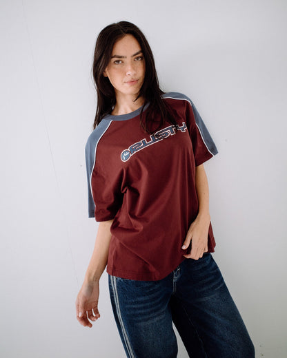 Remera Timmy Target Oversize Cranberry