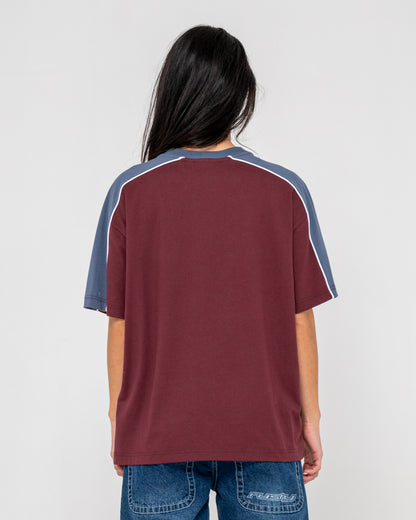 Remera Timmy Target Oversize Cranberry