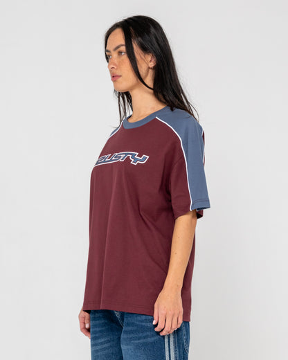 Remera Timmy Target Oversize Cranberry