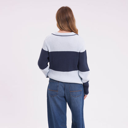 Sweater Try Me Rugby Top Retro Blue/Navy