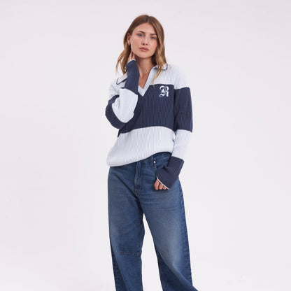 Sweater Try Me Rugby Top Retro Blue/Navy