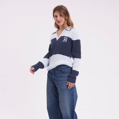 Sweater Try Me Rugby Top Retro Blue/Navy