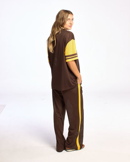Remera Rag Stripe Oversized Mesh Oversize Java/Amber