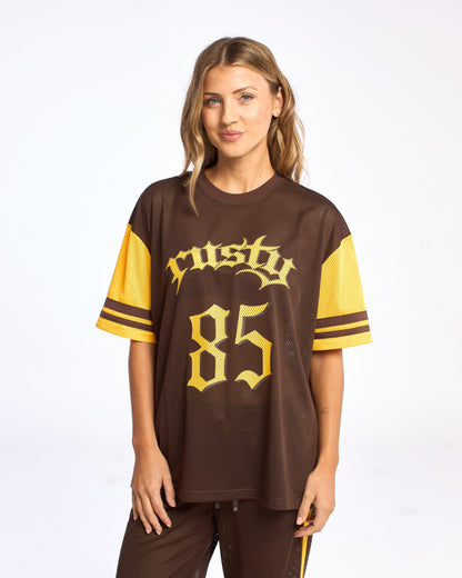 Remera Rag Stripe Oversized Mesh Oversize Java/Amber