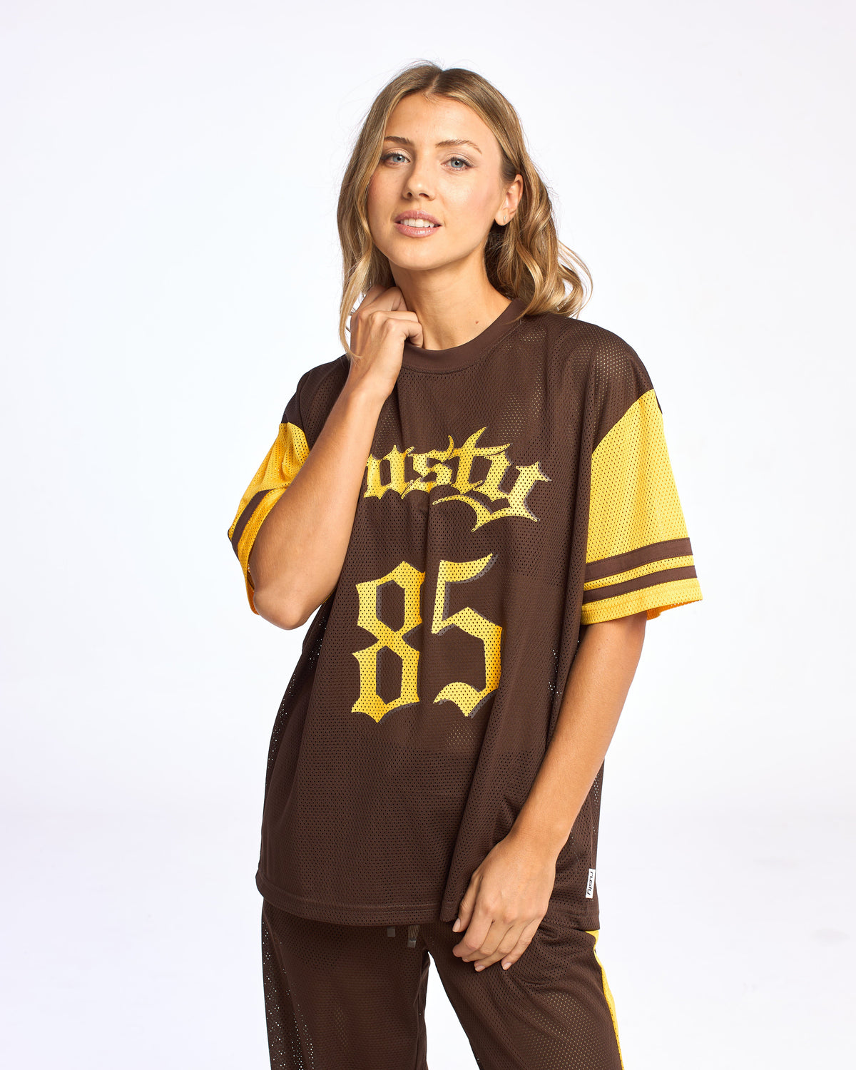 Remera Rag Stripe Oversized Mesh Oversize Java/Amber