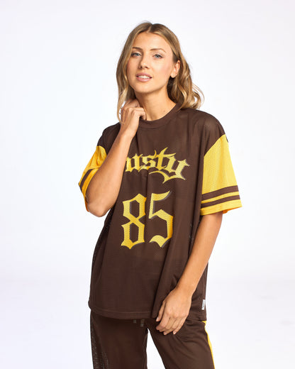 Remera Rag Stripe Oversized Mesh Oversize Java/Amber