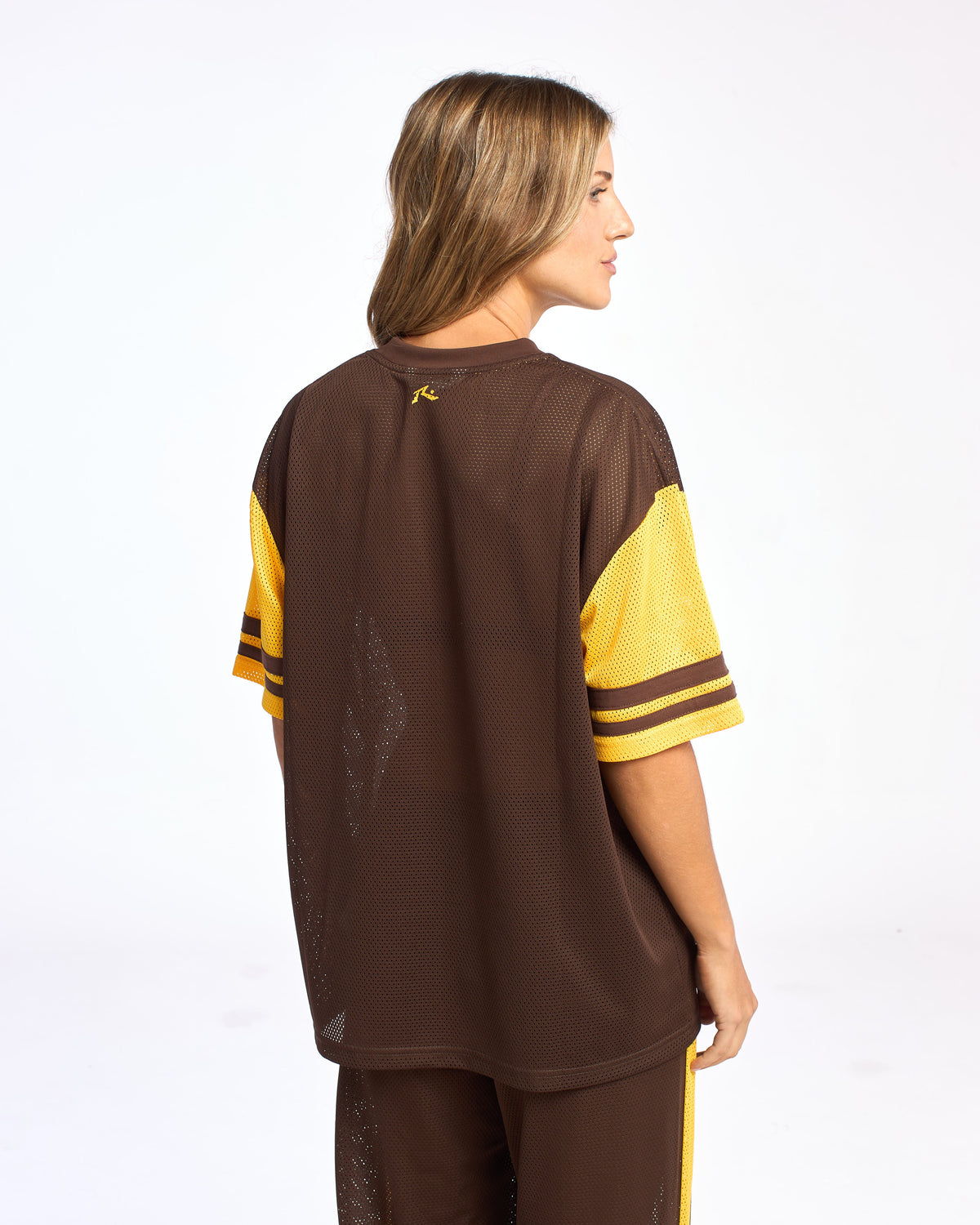 Remera Rag Stripe Oversized Mesh Oversize Java/Amber