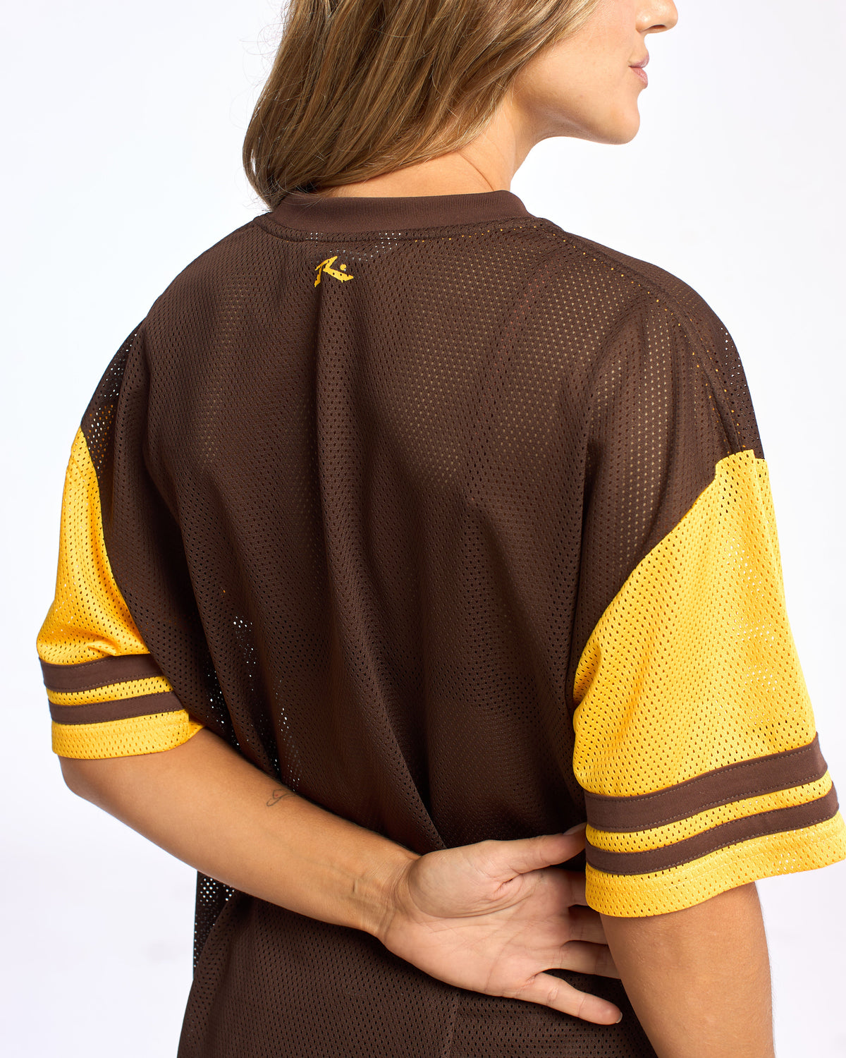 Remera Rag Stripe Oversized Mesh Oversize Java/Amber