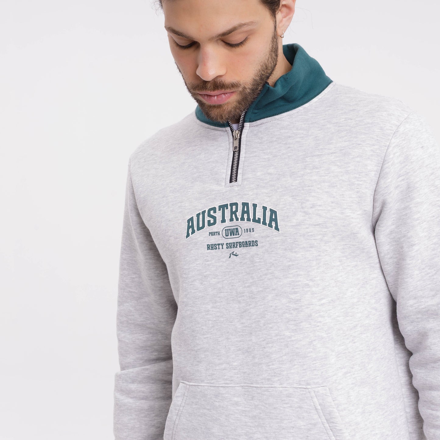 Buzo Australian 1/4 Zip White Marle