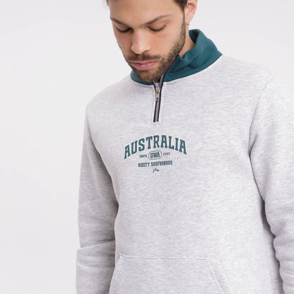Buzo Australian 1/4 Zip White Marle