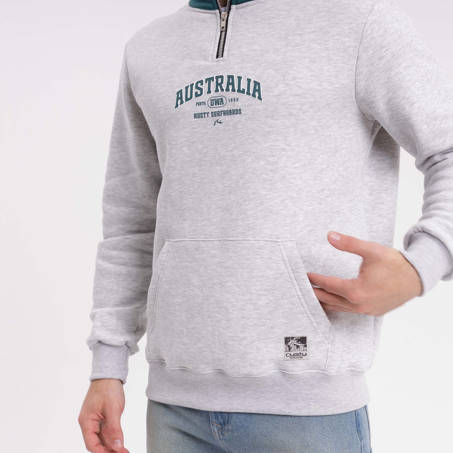 Buzo Australian 1/4 Zip White Marle