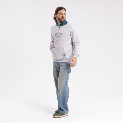 Buzo Australian 1/4 Zip White Marle