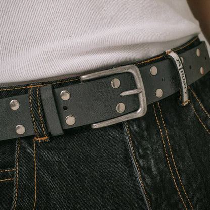 Cinturon Worn Out Stud Belt Black