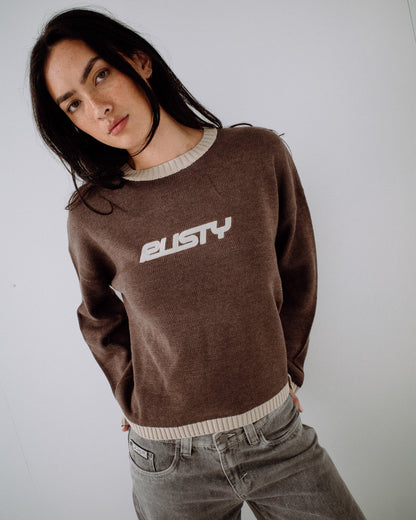 Sweater Rider Relaxed Neck Knit Pinecone