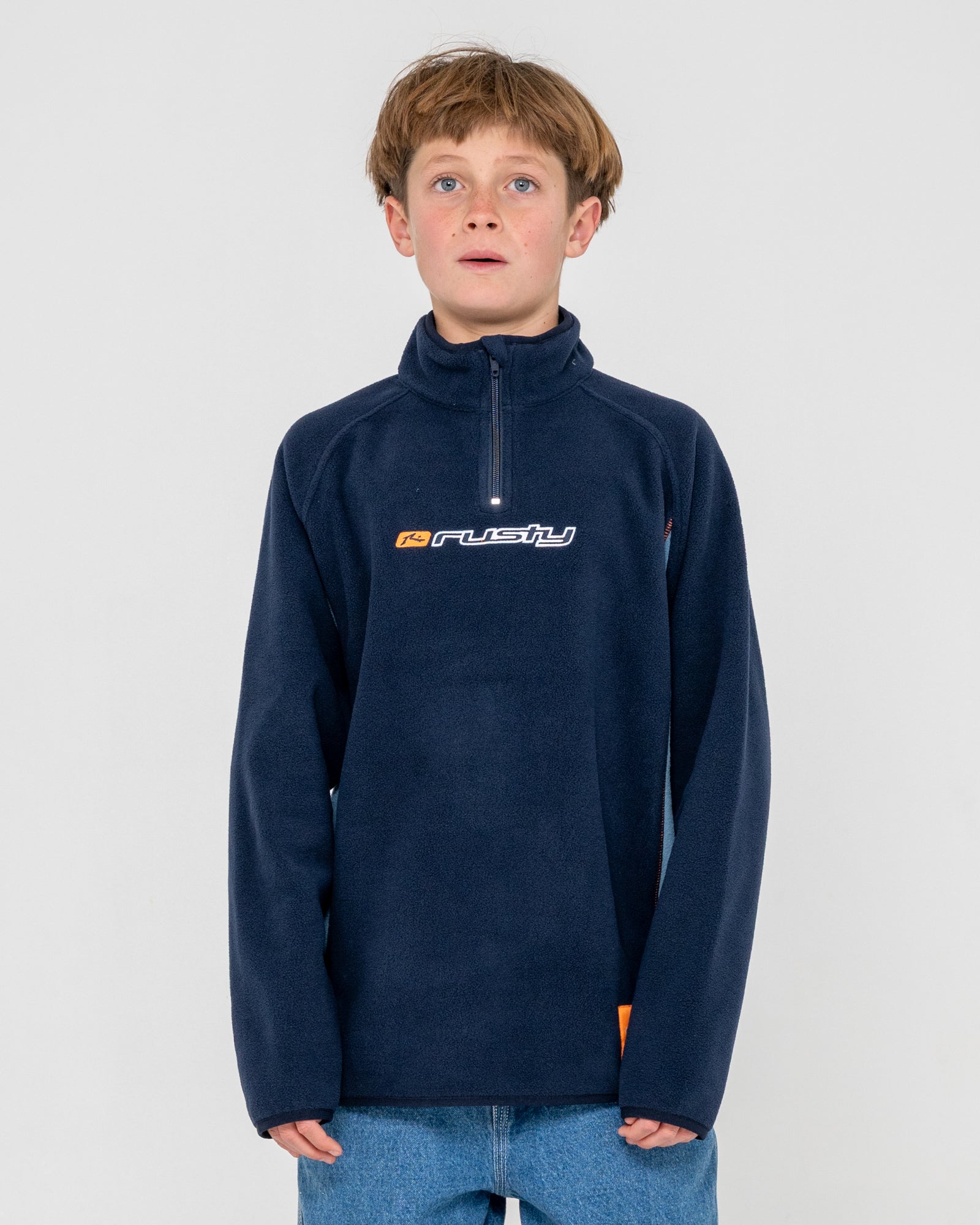Buzo Blizzard Quarter Zip Polar Fleece Junior Navy Blue