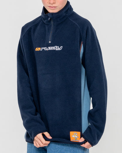 Buzo Blizzard Quarter Zip Polar Fleece Junior Navy Blue