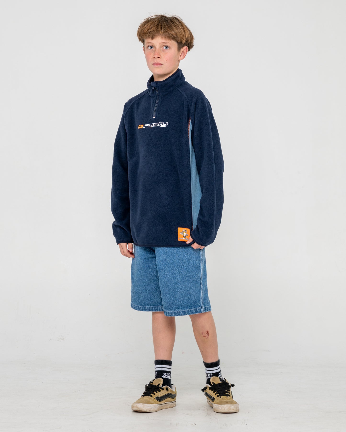 Buzo Blizzard Quarter Zip Polar Fleece Junior Navy Blue