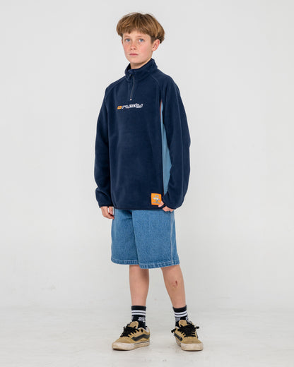 Buzo Blizzard Quarter Zip Polar Fleece Junior Navy Blue