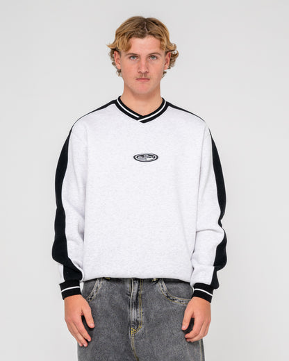 Buzo Vengeance V Neck Fleece Ecru Marle