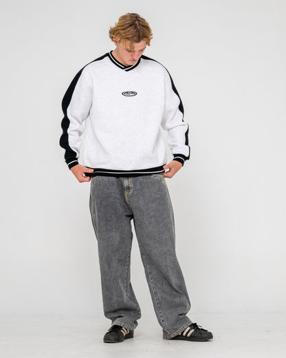 Buzo Vengeance V Neck Fleece Ecru Marle
