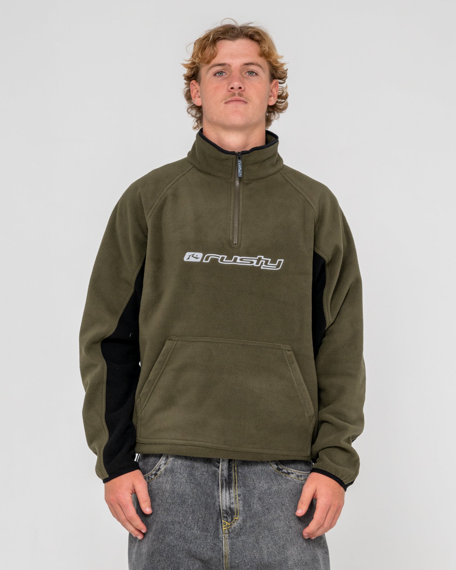 Buzo Blizzard Quarter Zip Polar Fleece Army Green