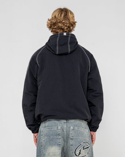 Campera Abrigo Lock Out Hooded Black