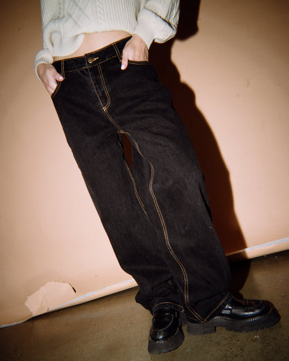Jean Bethany Baggy Low Rise Black Out