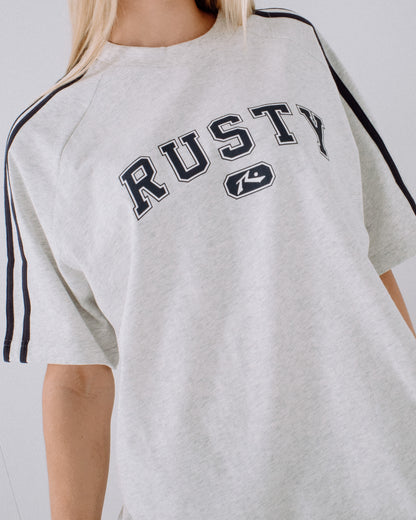 Remera All Saint Collegiate Oversize Grey Marle