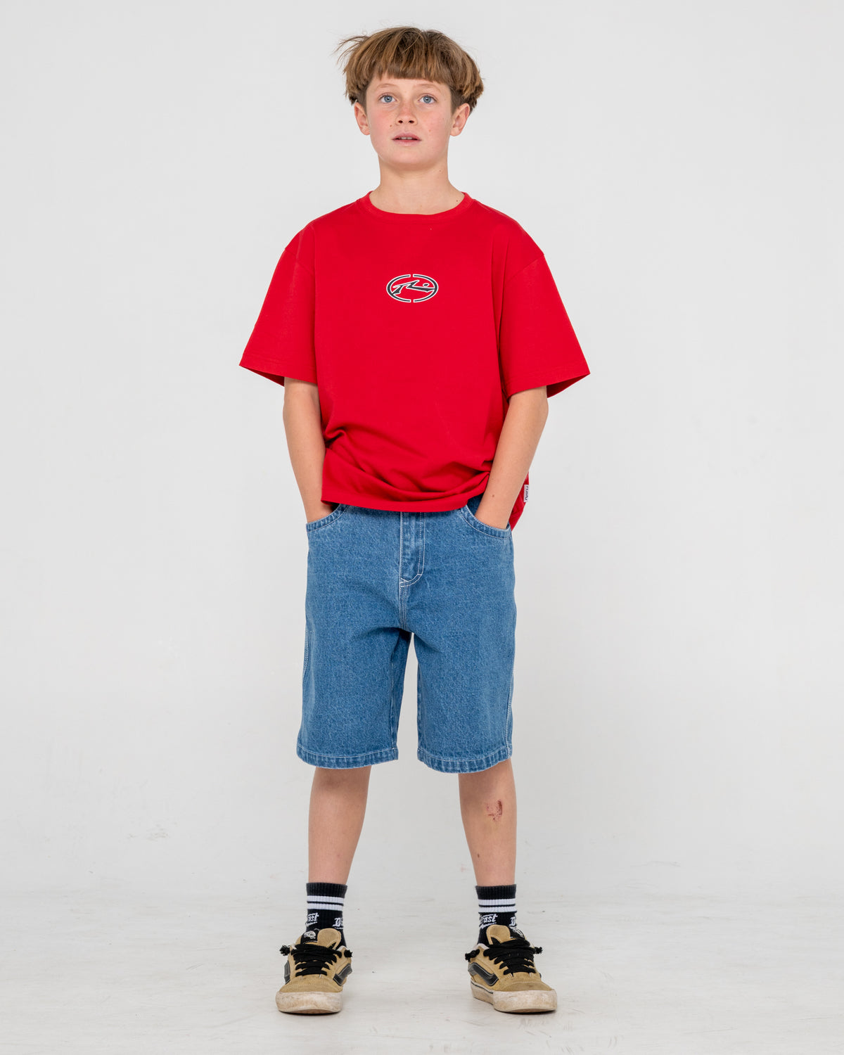 Bermuda Dr. Dot Baggy Jort Junior Middy Blue