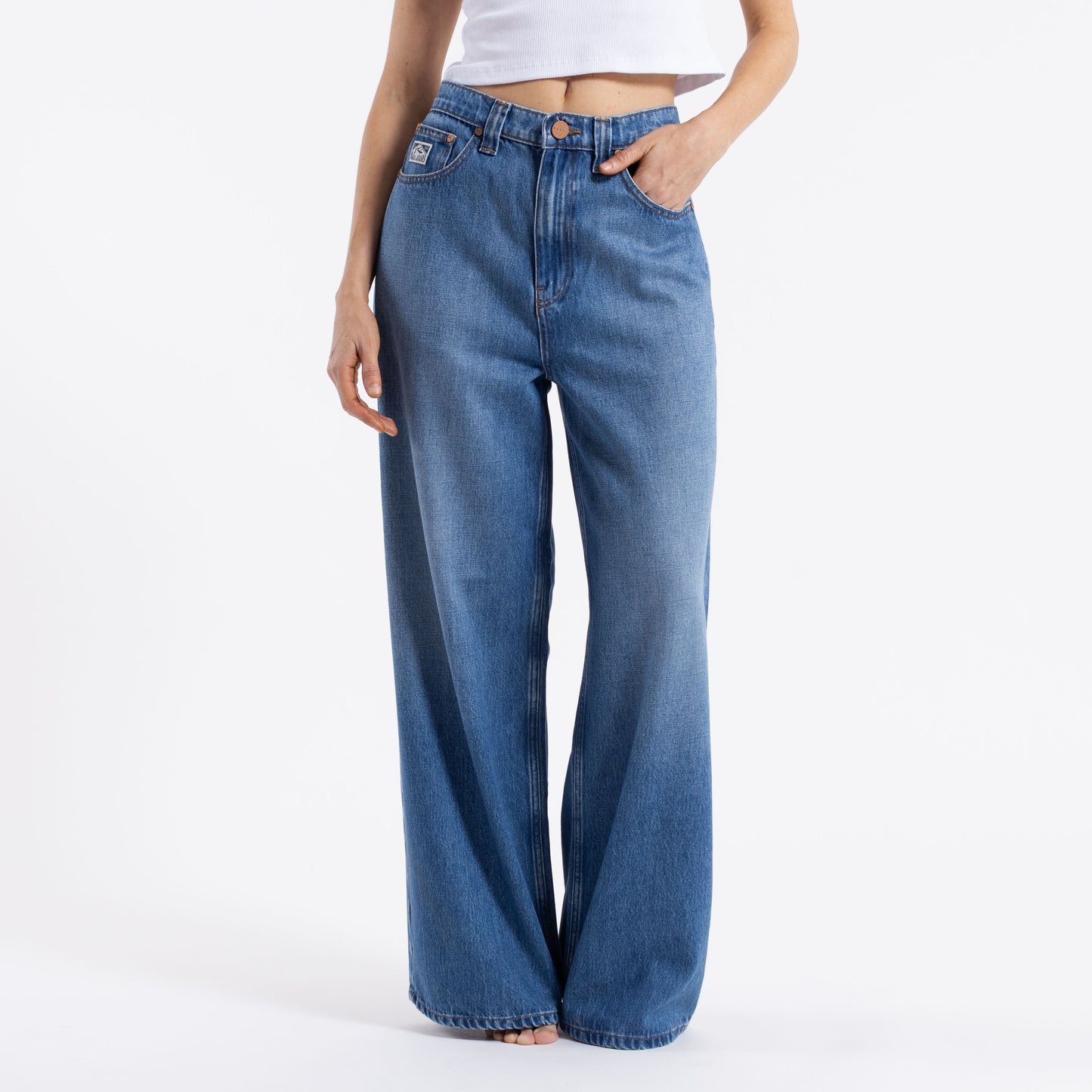Jean Wendy Hi Rise Wide Leg Middy Blue
