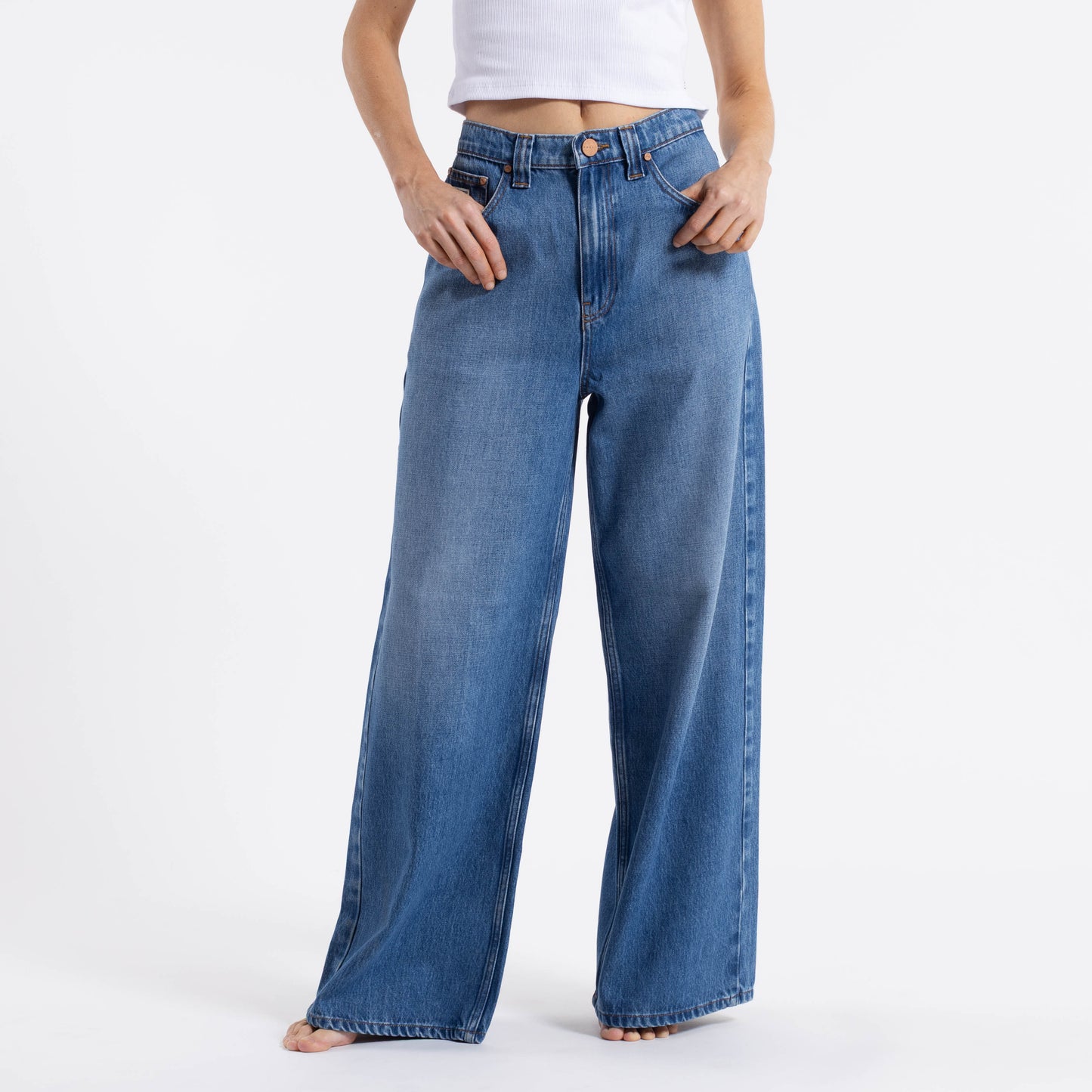 Jean Wendy Hi Rise Wide Leg Middy Blue