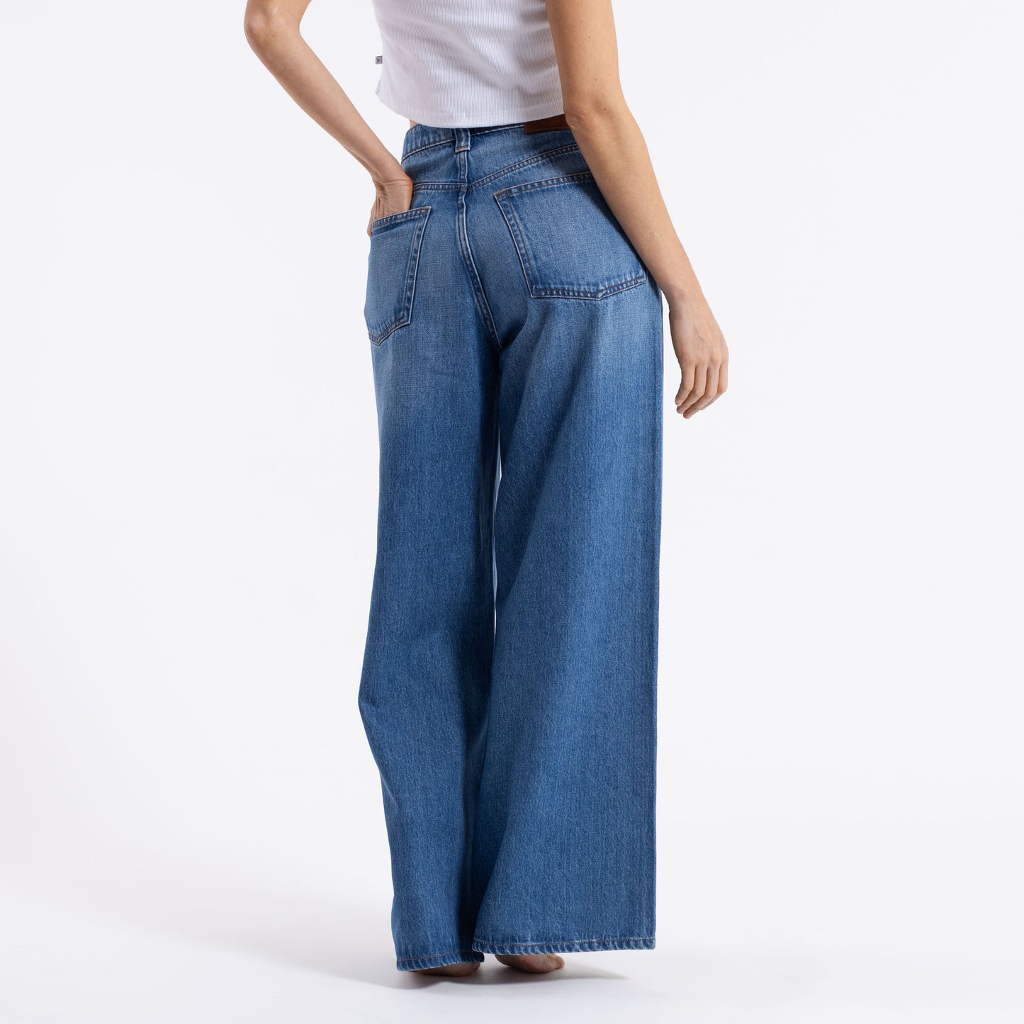 Jean Wendy Hi Rise Wide Leg Middy Blue
