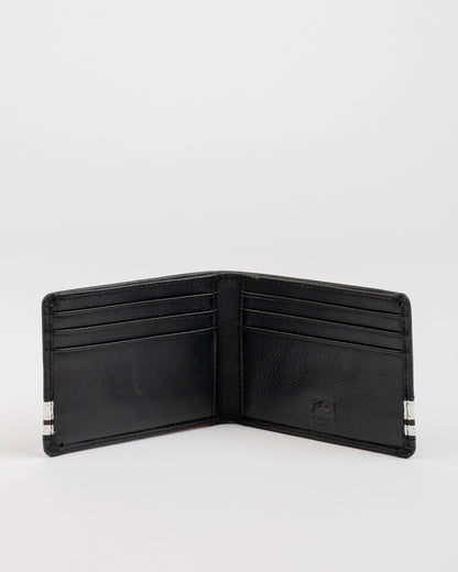 Billetera White Lines Leather Wallet Black