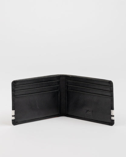 Billetera White Lines Leather Wallet Black