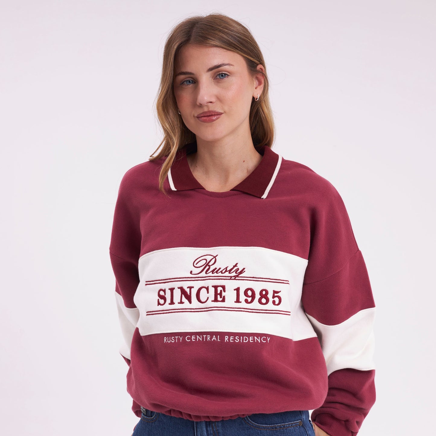 Buzo White Lines Polo Rhubarb