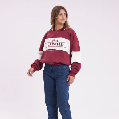 Buzo White Lines Polo Rhubarb