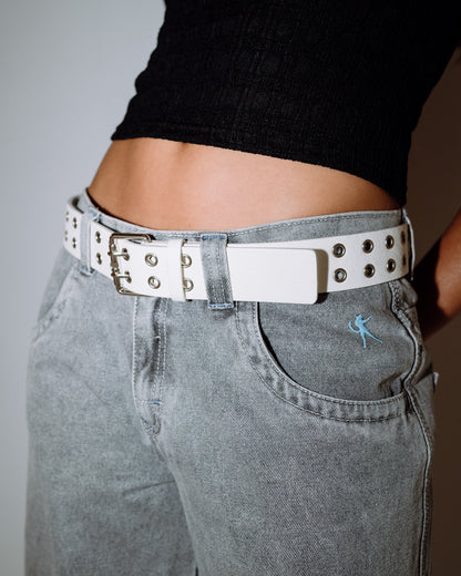 Cinturon Rusty Xoxo Eyelet Belt* Off White