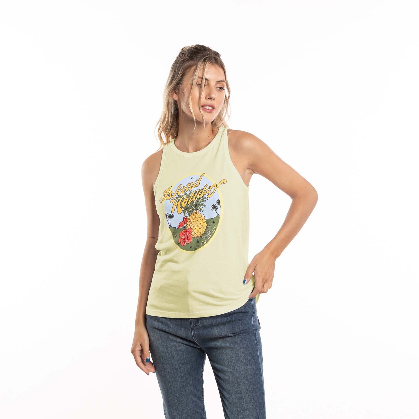 Musculosa Flower Power Classic  Ld Light Yellow