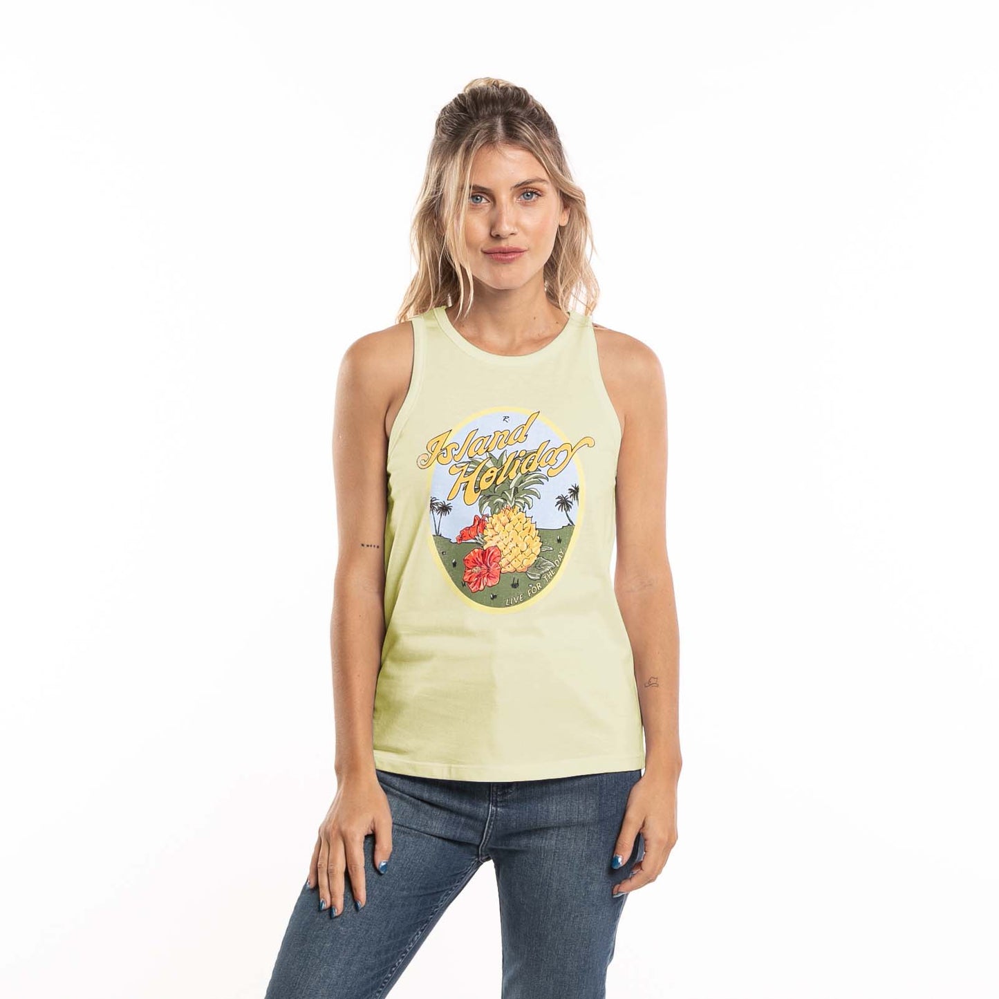 Musculosa Flower Power Classic  Ld Light Yellow