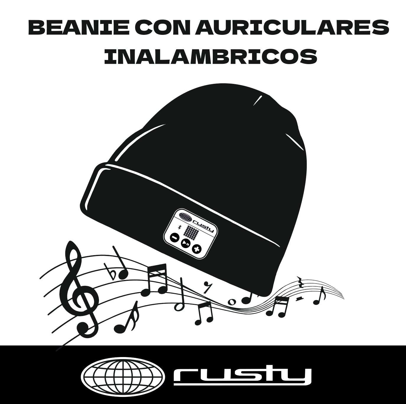 Gorro Lana Music Black