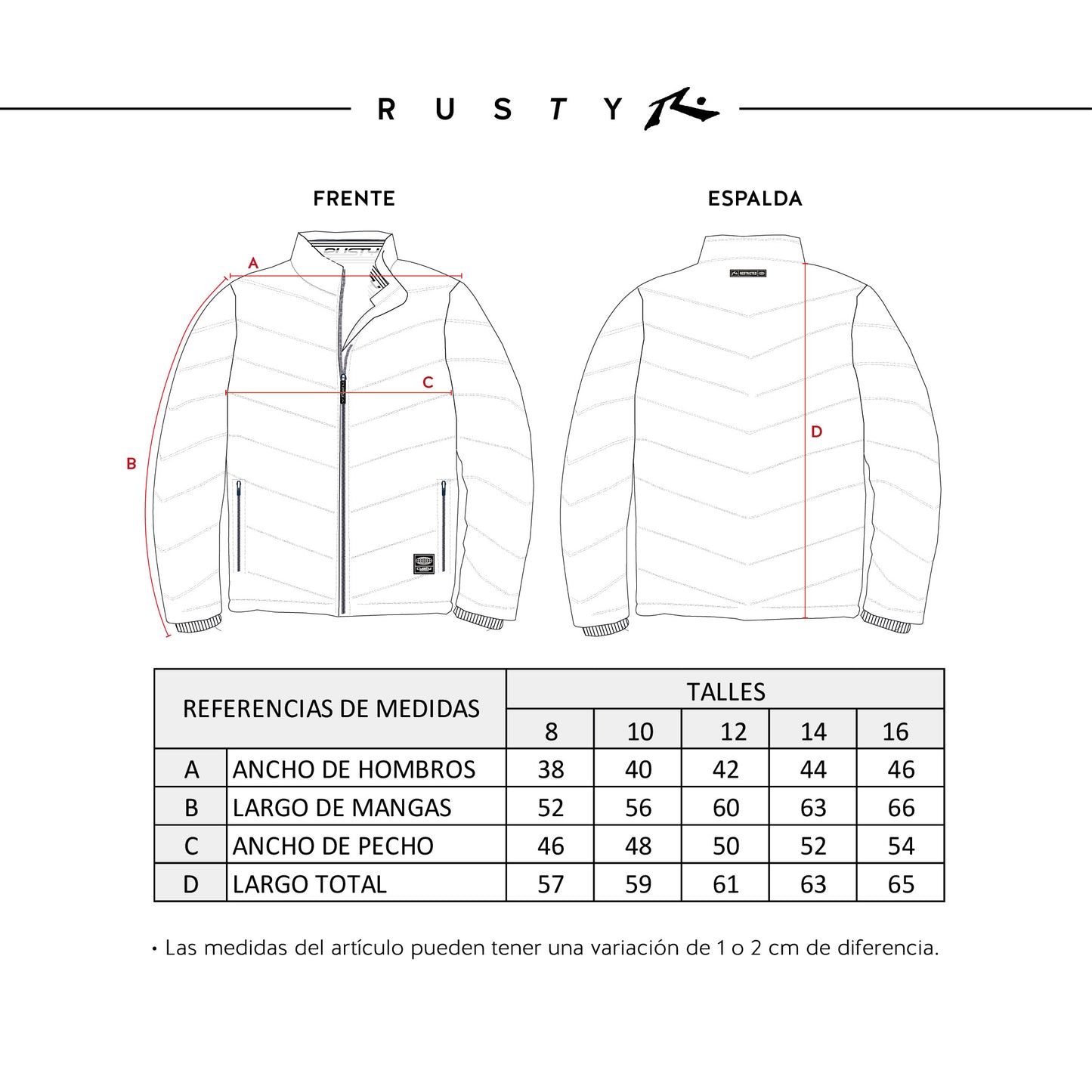 Campera Abrigo Rusty Positan Jacket Jr* Fullprint