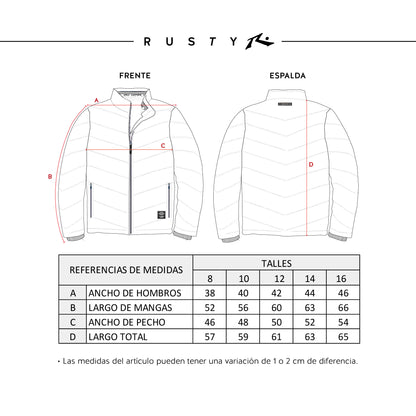 Campera Abrigo Rusty Positan Jacket Jr* Fullprint