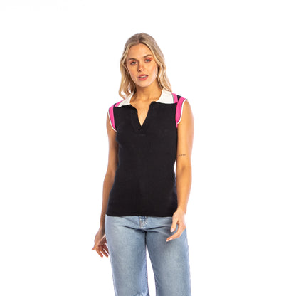 Fashion Top  Serena Polo Knitted Tank