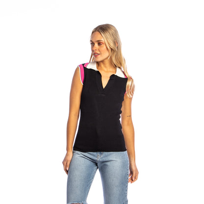 Fashion Top  Serena Polo Knitted Tank